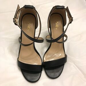 Zriey Black Strappy Women's Heels